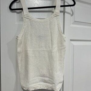 Banana Republic White Crochet Tank